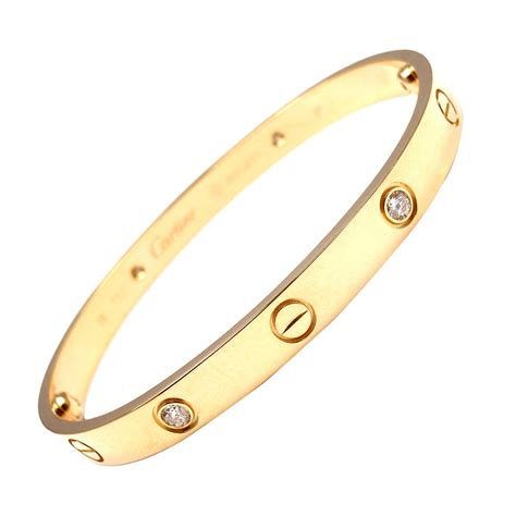 cartier gold bracelet diamonds|cartier bracelet with 4 diamonds.